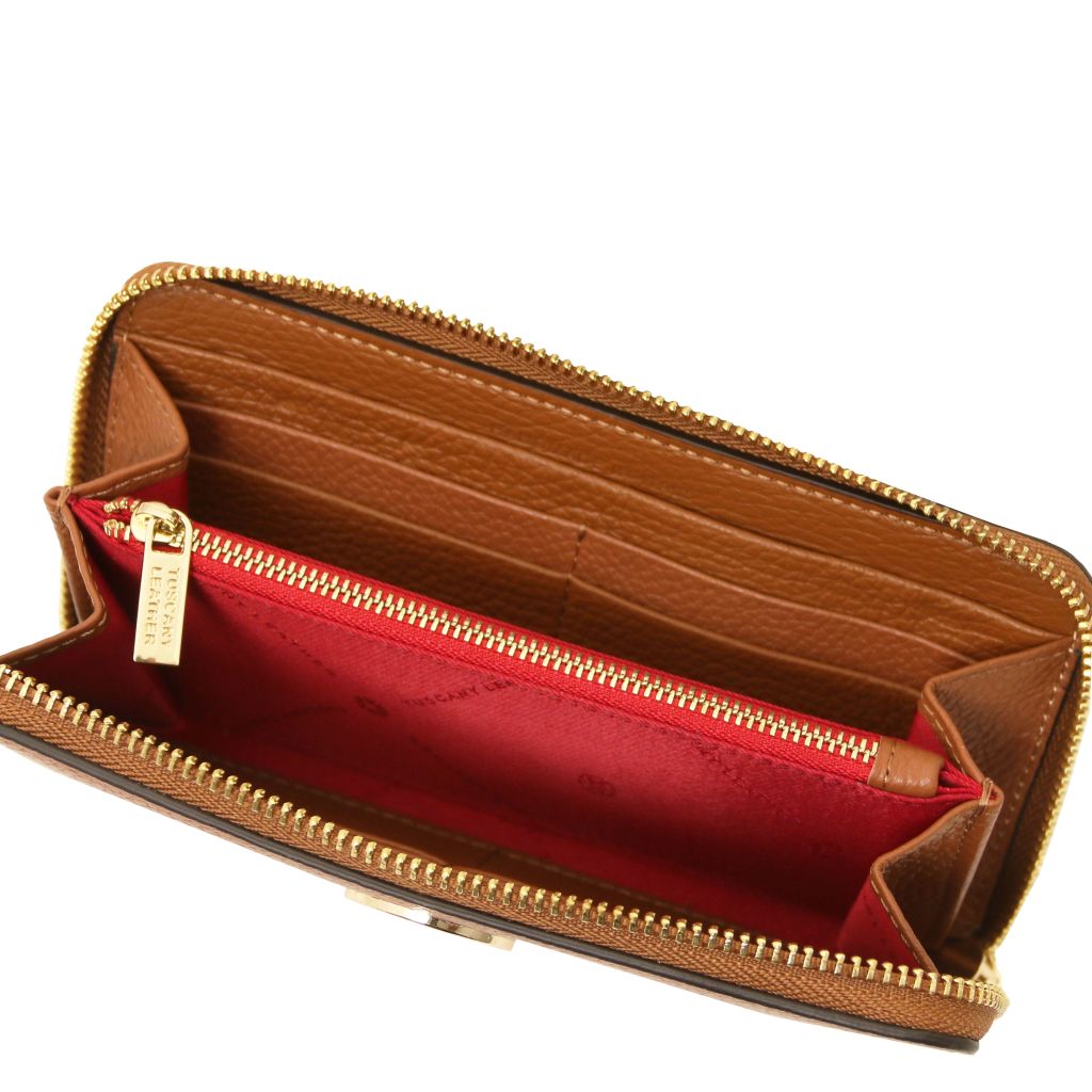 financier-exclusive-zip-around-leather-wallet-tl142485 - Konjakki - kuva 4