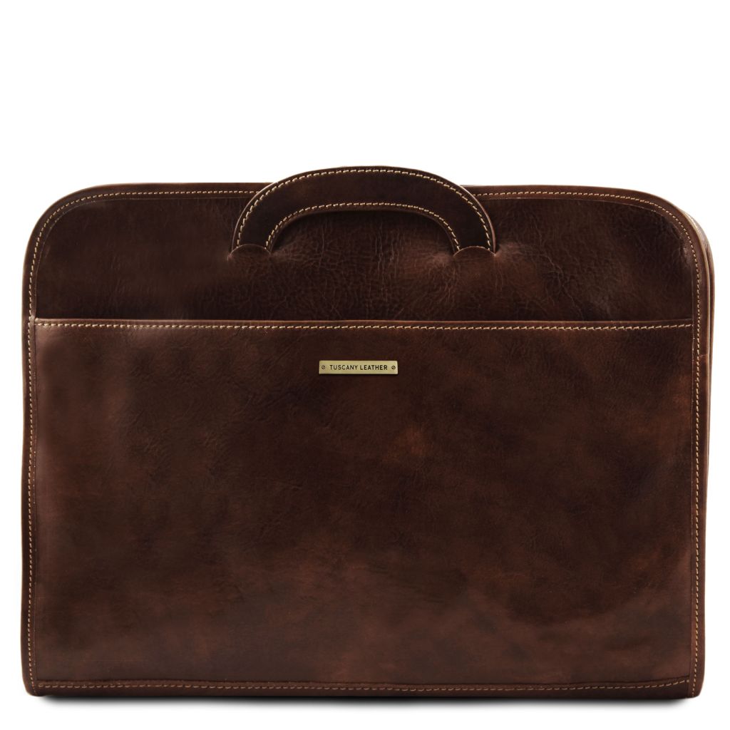 sorrento-document-leather-briefcase-tl141022 - Tummanruskea - kuva 2
