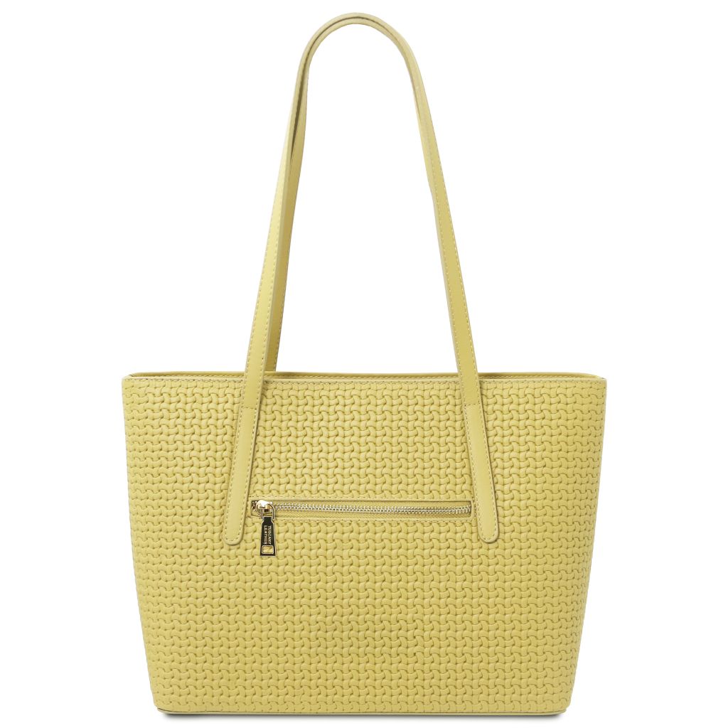 dedalo-woven-printed-leather-shopping-bag-tl142578 - Pastellinkeltainen - kuva 3