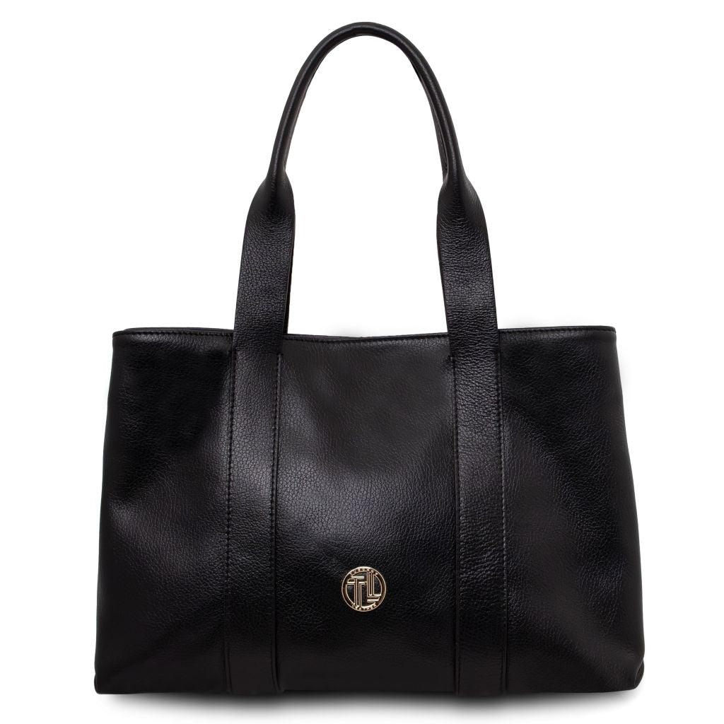 callie-soft-leather-shoulder-bag-tl142415 - Musta