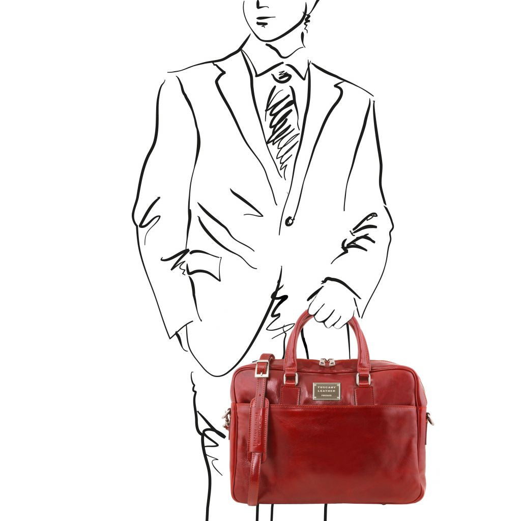 urbino-leather-laptop-briefcase-with-front-pocket-tl141241 - Punainen - kuva 2