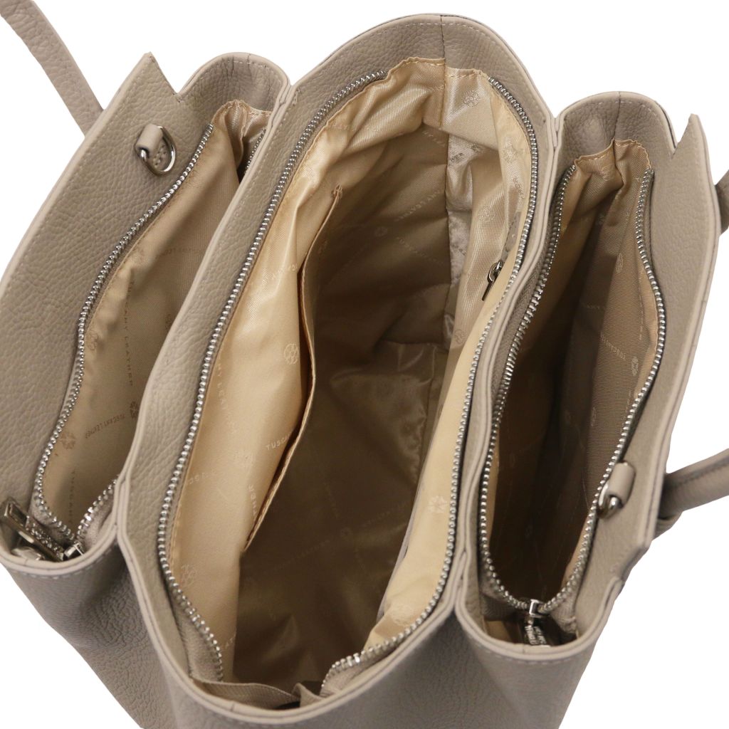 tulipan-leather-handbag-tl141727 - Vaalea taupe - kuva 5