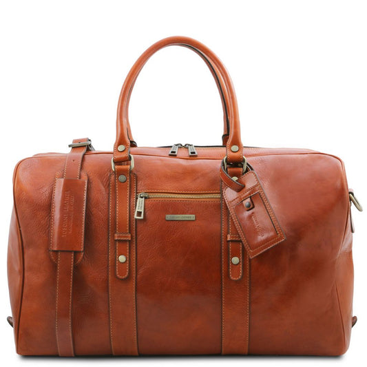 tl-voyager-leather-travel-bag-with-front-pocket-tl142140 - Hunaja