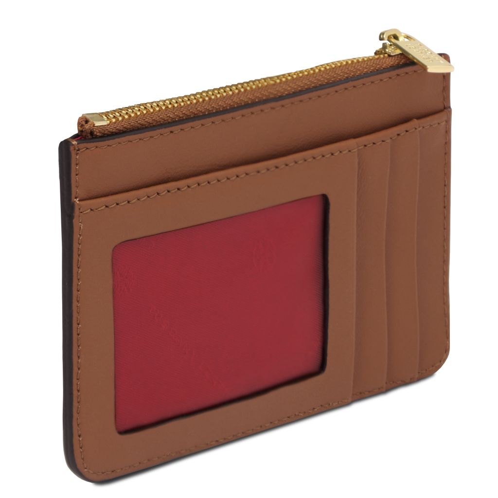 leather-card-holder-with-handle-tl142544 - Konjakki - kuva 2