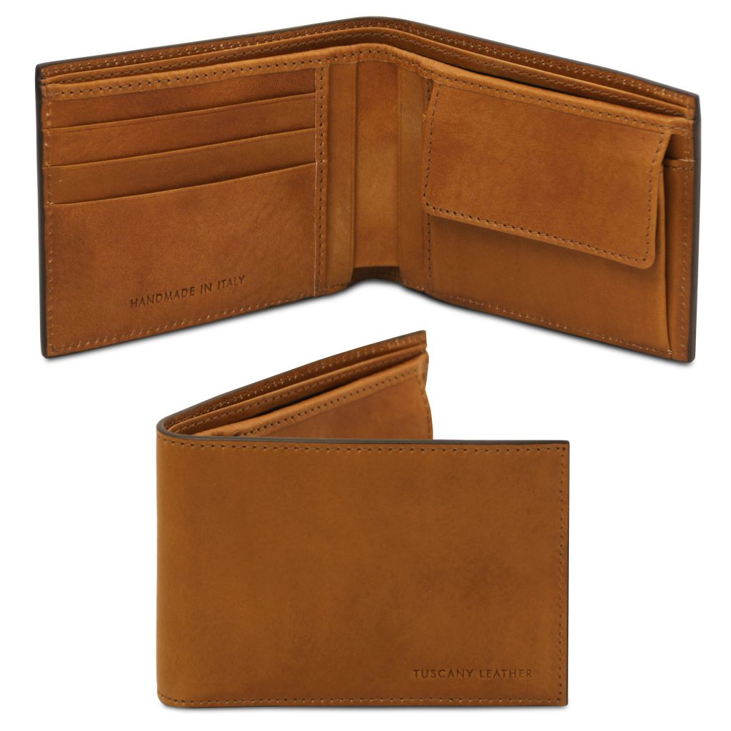 exclusive-2-fold-leather-wallet-for-men-with-coin-pocket-tl142552 - Luonnonväri