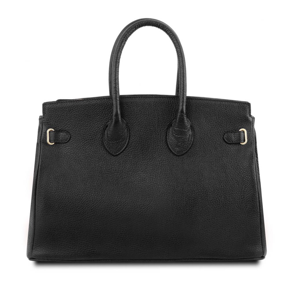 tl-bag-leather-handbag-with-golden-hardware-tl141529 - Musta - kuva 3