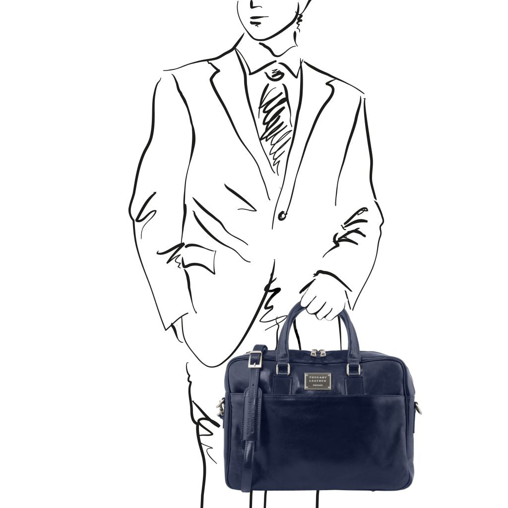 urbino-leather-laptop-briefcase-with-front-pocket-tl141241 - Tummansininen - kuva 2