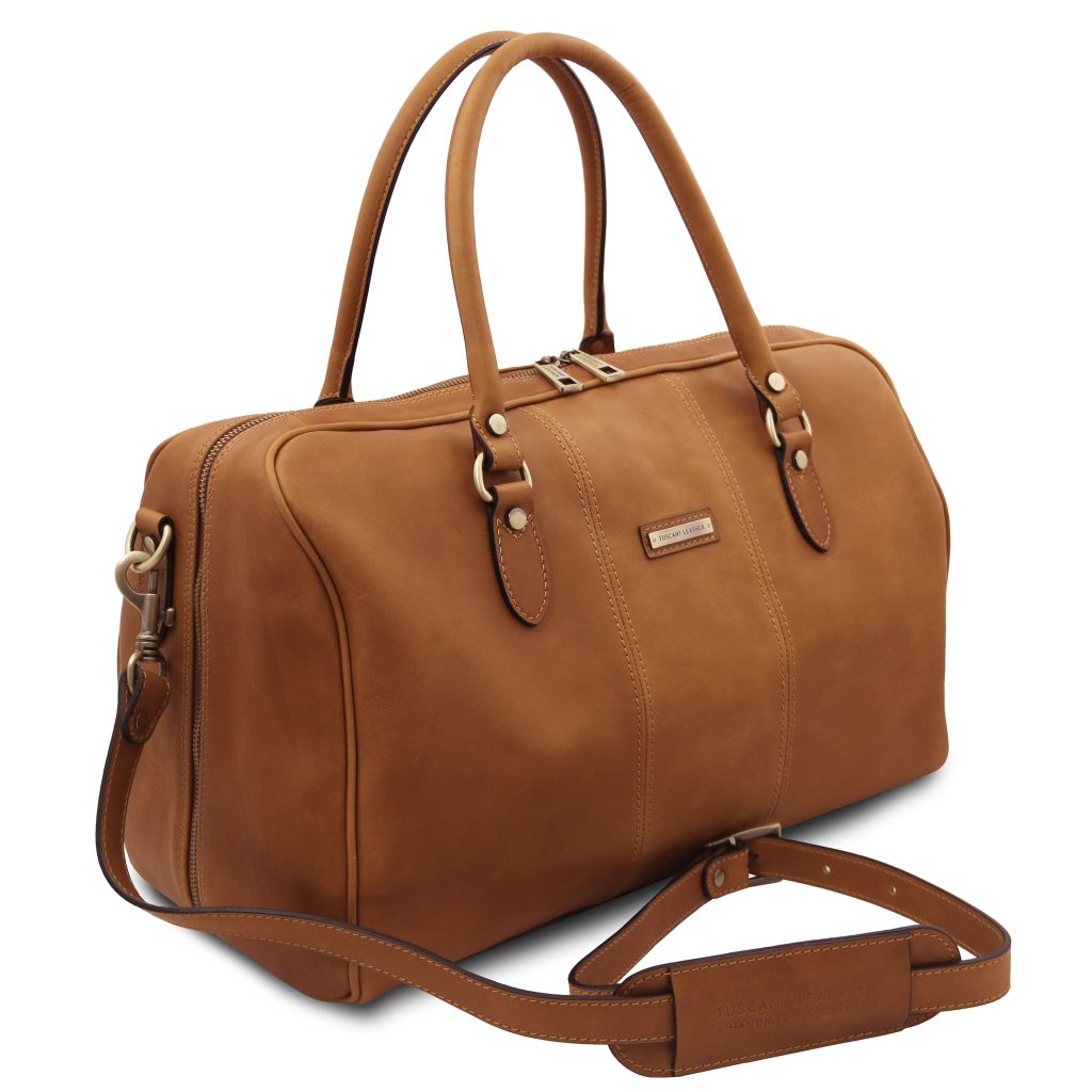 lisbona-travel-leather-duffle-bag-small-size-tl142558 - Luonnonväri - kuva 2