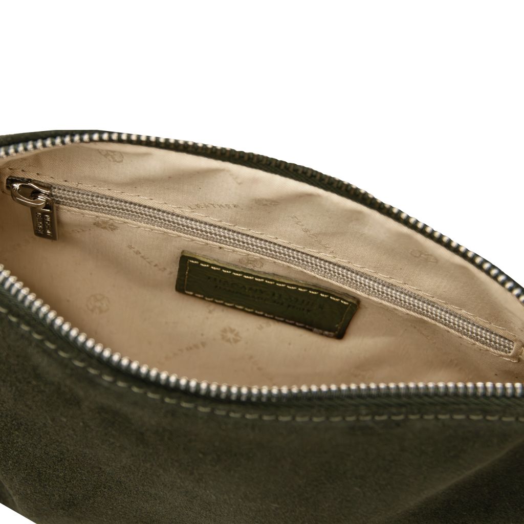 nomade-suede-leather-fringe-clutch-tl142495 - Metsänvihreä - kuva 4