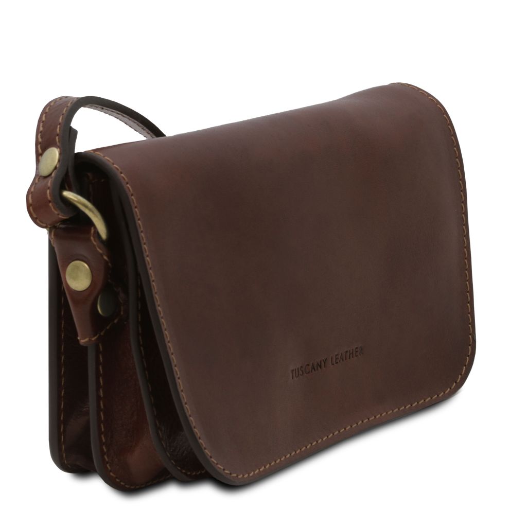 carmen-leather-shoulder-bag-with-flap-tl141713 - Tummanruskea - kuva 2