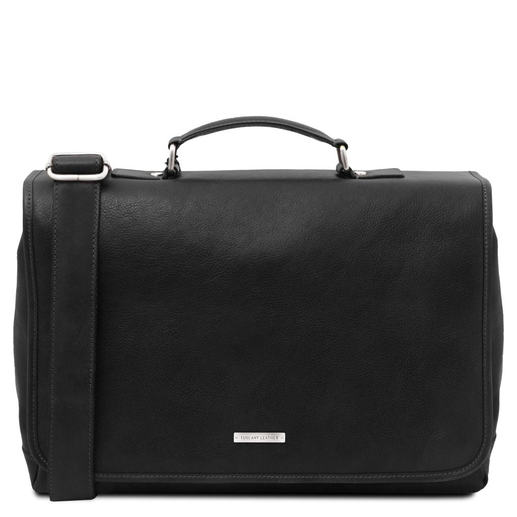 mantova-leather-multi-compartment-briefcase-with-flap-tl142068 - Musta