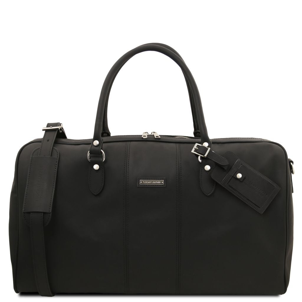 lisbona-travel-leather-duffle-bag-large-size-tl142557 - Musta