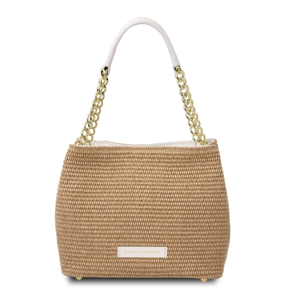 tl-bag-raffia-bucket-bag-tl142208 - Valkoinen