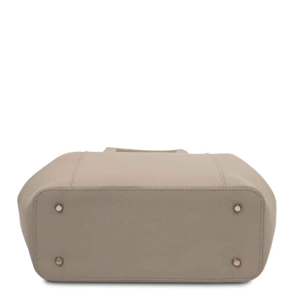 tulipan-leather-handbag-tl141727 - Vaalea taupe - kuva 4