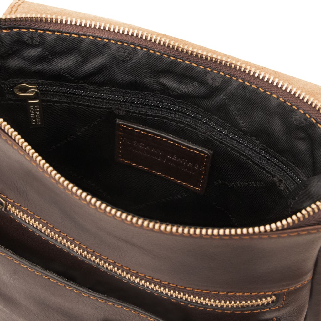 jimmy-leather-crossbody-bag-for-men-with-front-pocket-tl141407 - Tummanruskea - kuva 6