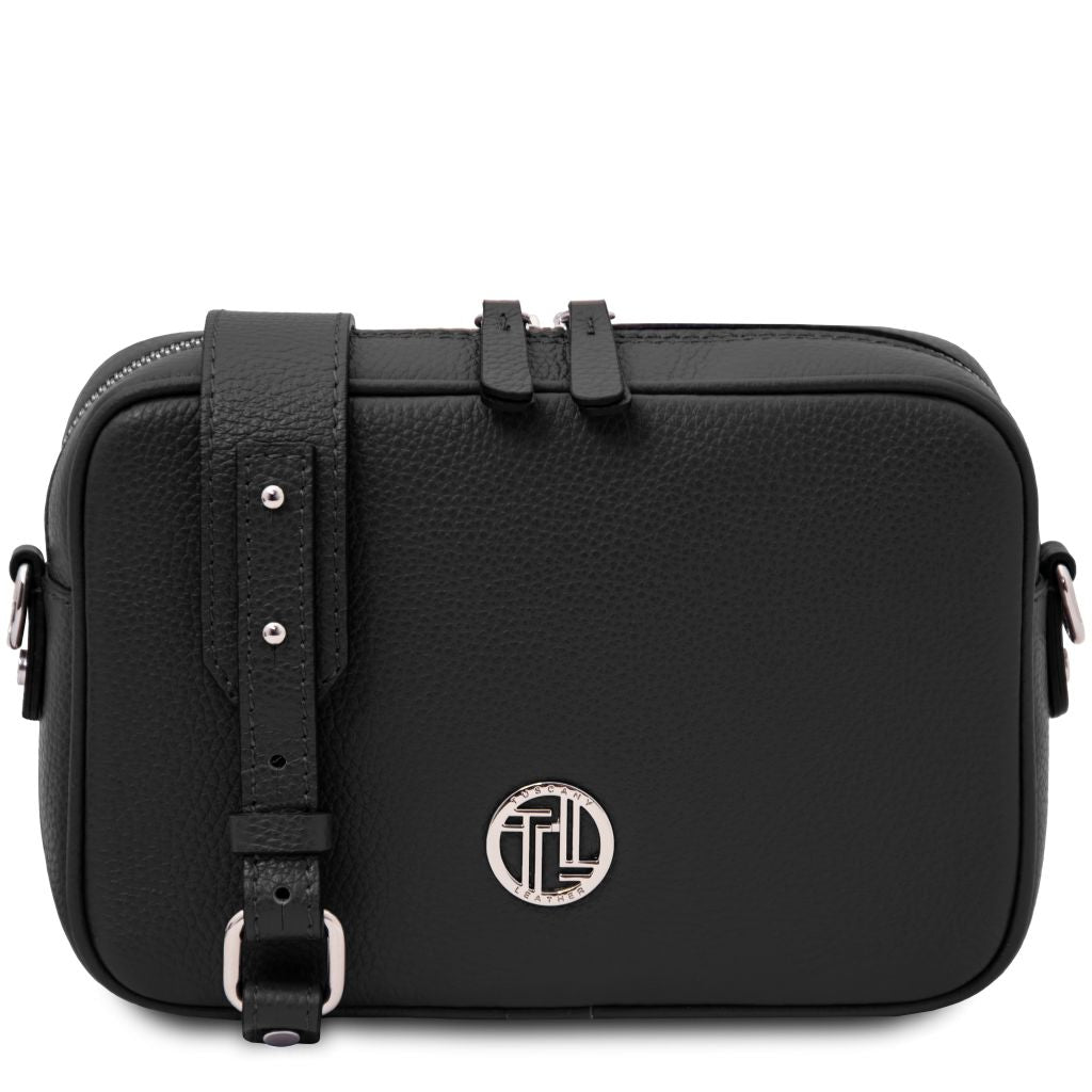 cubetto-leather-shoulder-bag-tl142499 - Musta