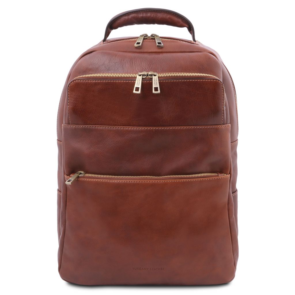melbourne-leather-laptop-backpack-tl142205 - Ruskea