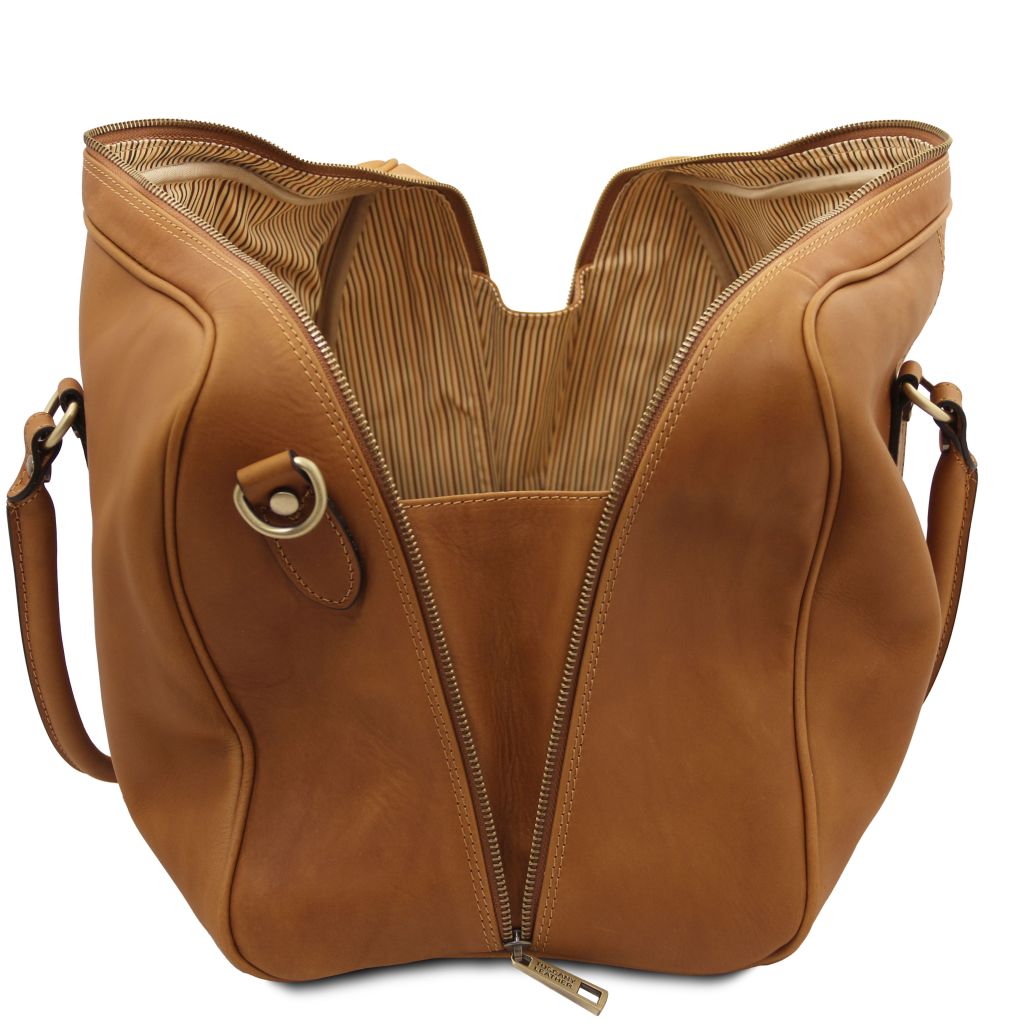 lisbona-travel-leather-duffle-bag-small-size-tl142558 - Luonnonväri - kuva 5