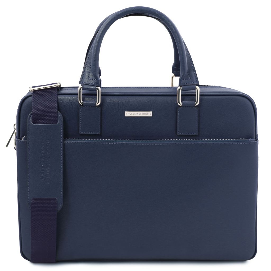 torino-saffiano-leather-laptop-briefcase-tl142551 - Tummansininen