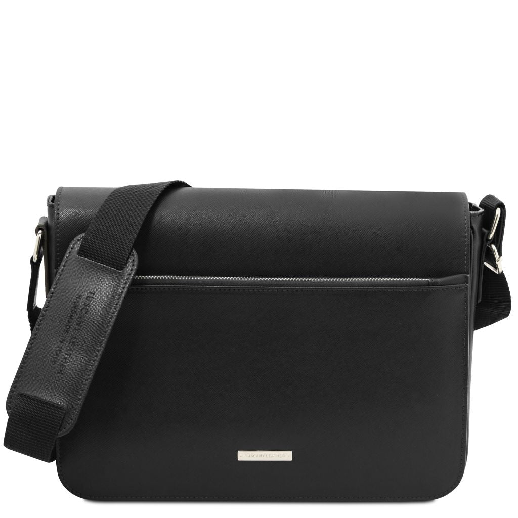 messenger-saffiano-leather-messenger-bag-tl142549 - Musta