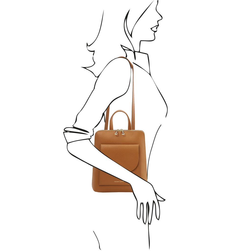 tl-bag-small-leather-backpack-for-women-tl142092 - Konjakki - kuva 7