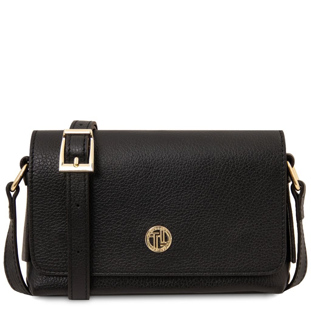 biscuit-soft-leather-shoulder-bag-tl142582 - Musta