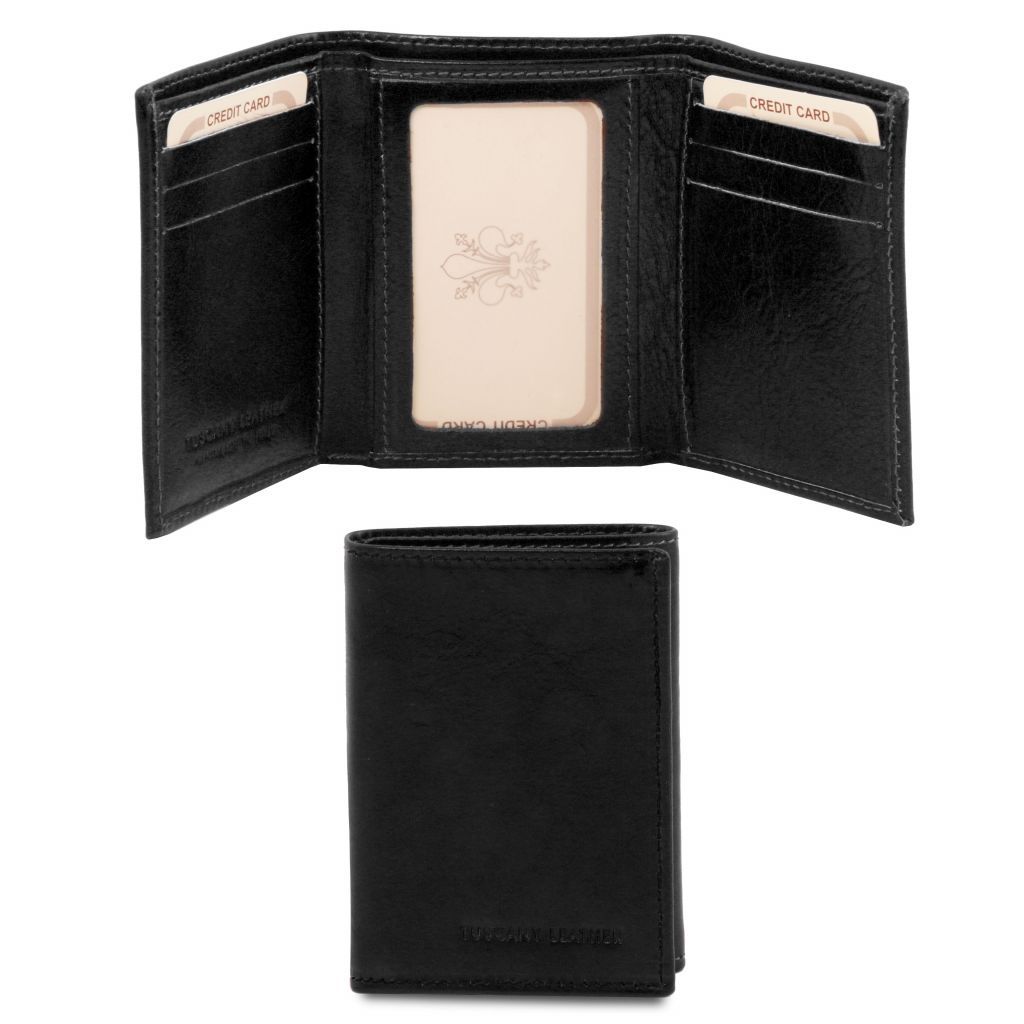 exclusive-3-fold-leather-wallet-tl140801 - Musta