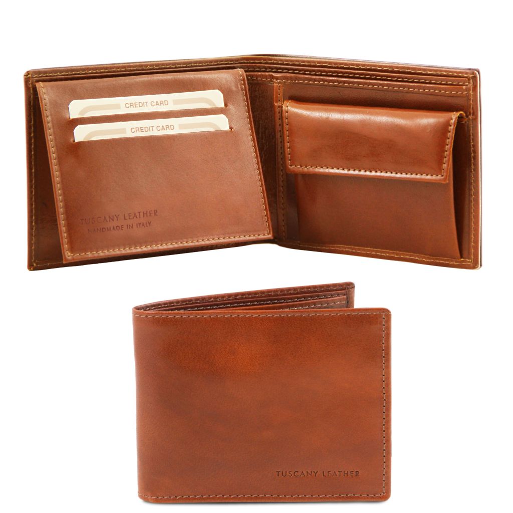 exclusive-3-fold-leather-wallet-for-men-with-coin-pocket-tl140763 - Hunaja