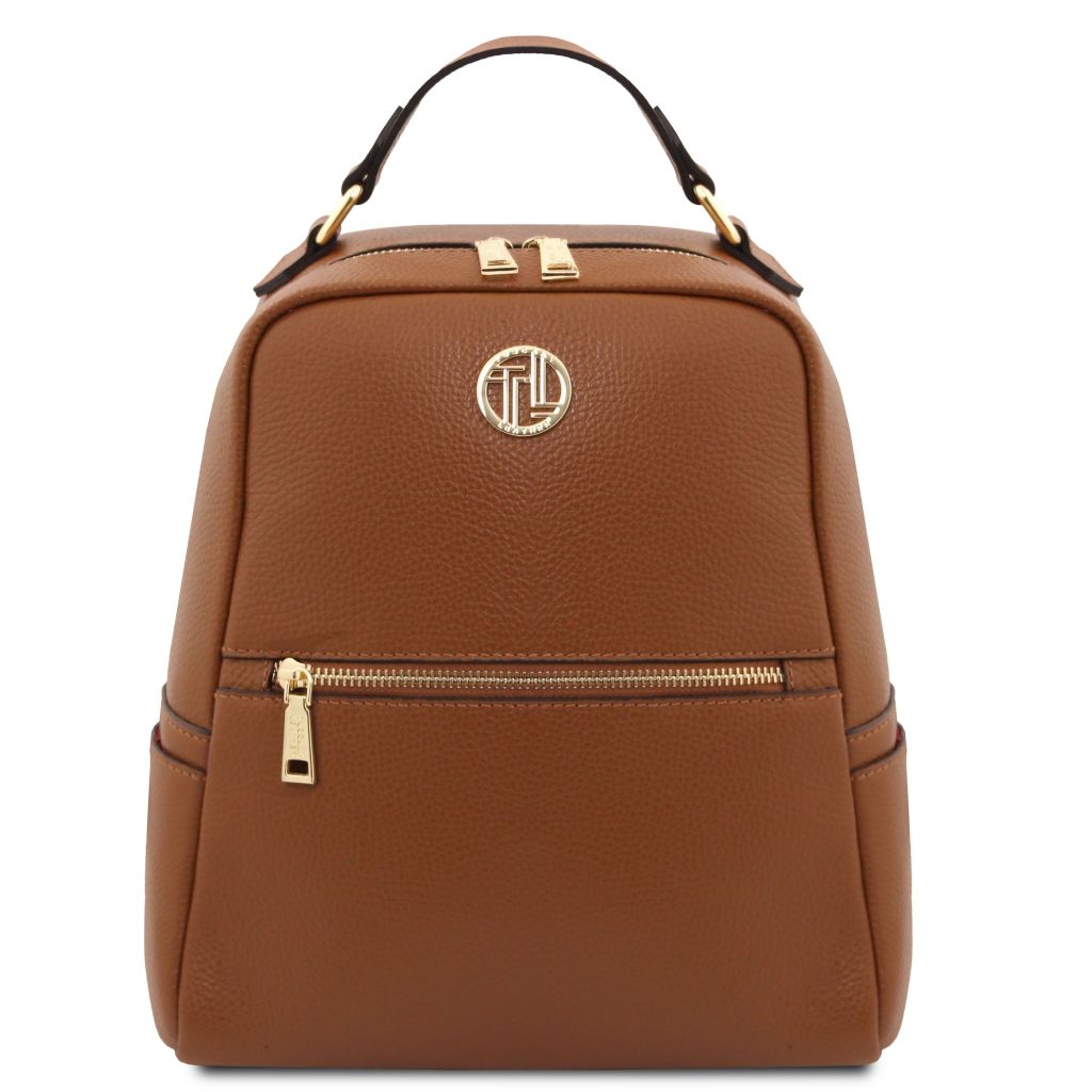 prisma-soft-leather-backpack-tl142483 - Konjakki