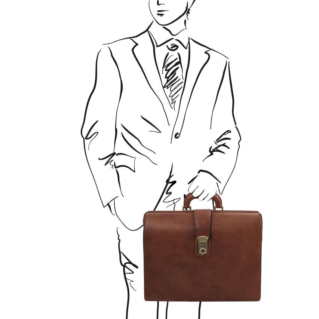 canova-leather-doctor-bag-briefcase-3-compartments-tl142352 - Ruskea - kuva 2