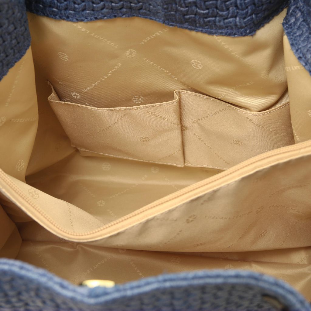 tl-keyluck-woven-printed-leather-shopping-bag-tl141573 - Deniminsininen - kuva 5
