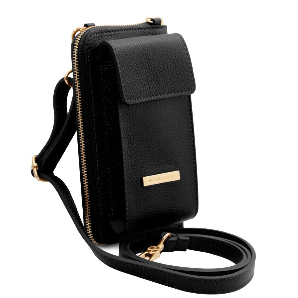 tl-bag-leather-wallet-phone-holder-with-strap-tl142323 - Musta - kuva 2