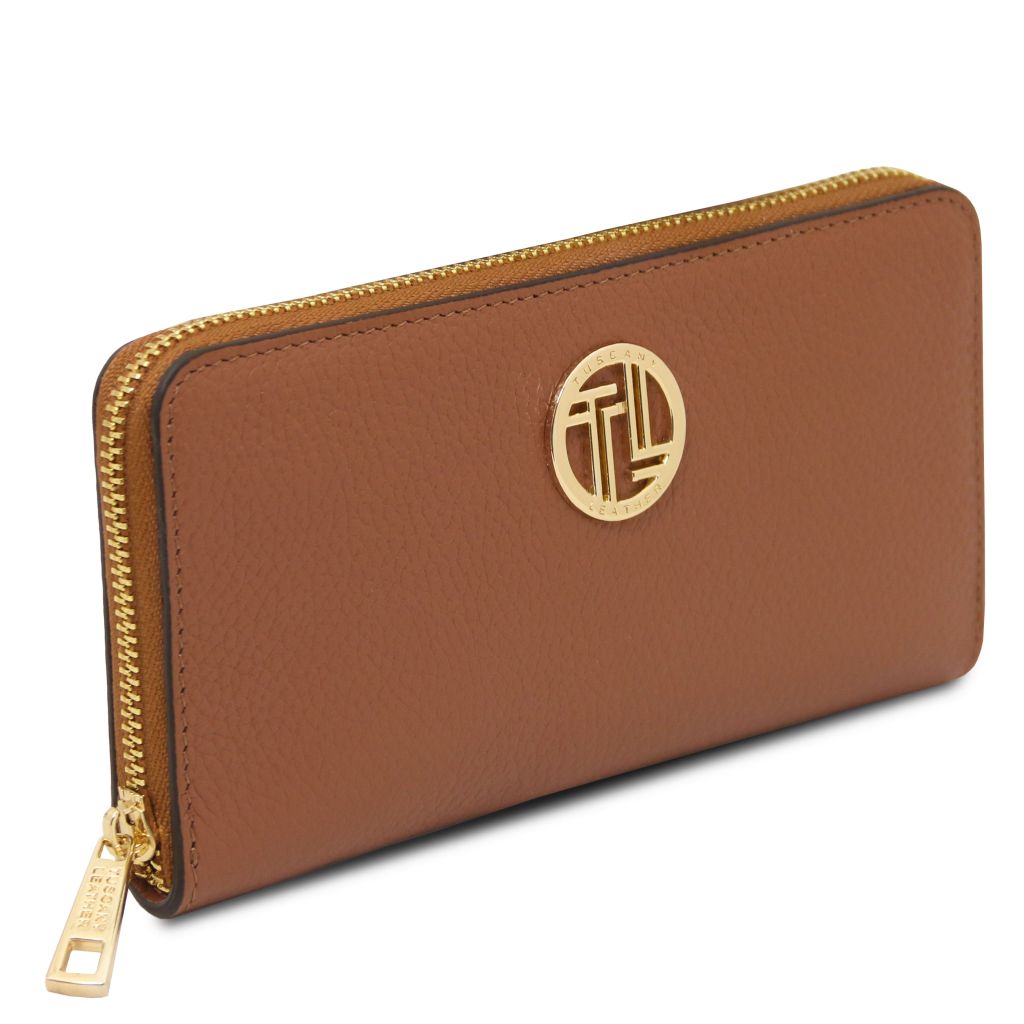 financier-exclusive-zip-around-leather-wallet-tl142485 - Konjakki - kuva 2