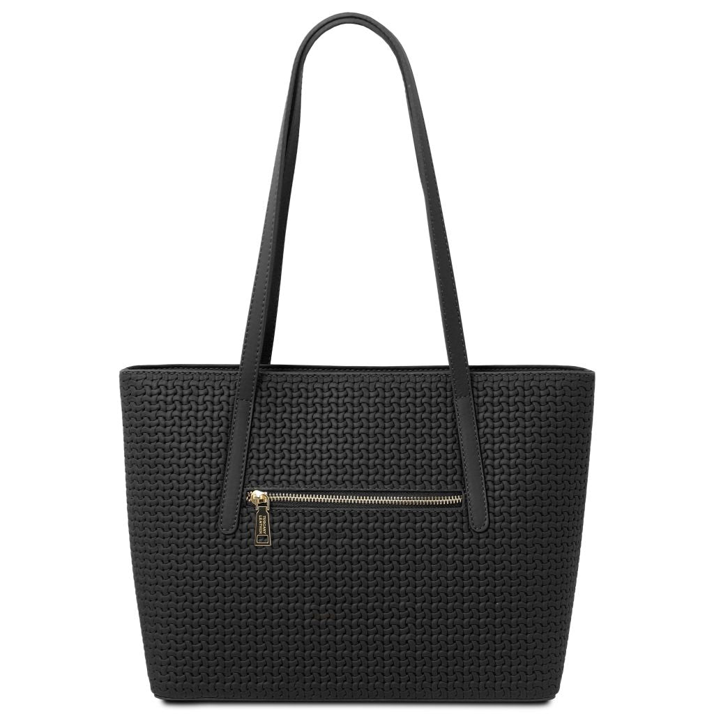 dedalo-woven-printed-leather-shopping-bag-tl142578 - Musta - kuva 3
