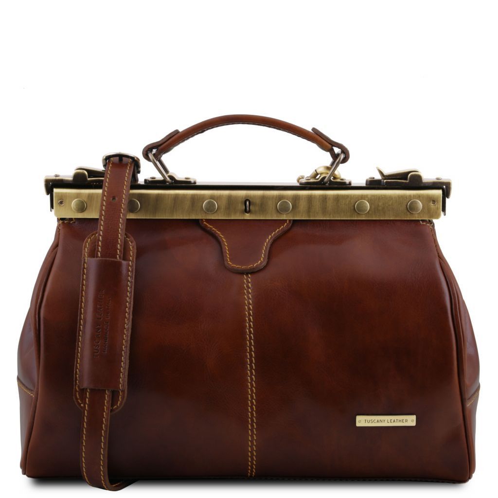 michelangelo-doctor-gladstone-leather-bag-tl10038 - Ruskea