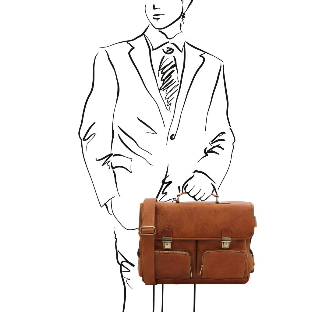 ventimiglia-leather-multi-compartment-briefcase-with-front-pockets-tl142069 - Luonnonväri - kuva 2