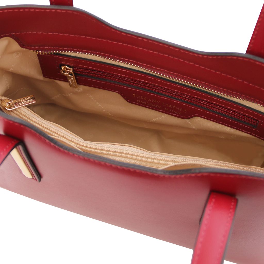 olimpia-leather-tote-small-size-tl141521 - Punainen - kuva 5