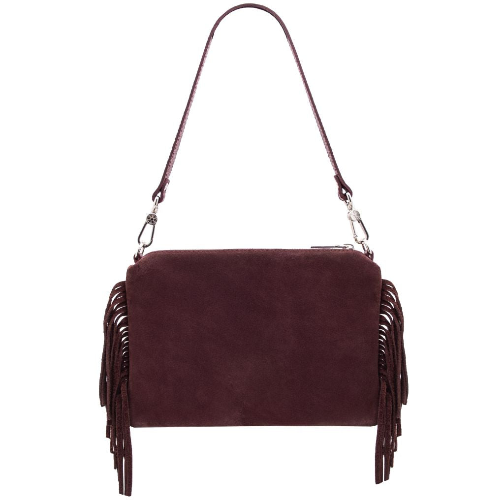nomade-suede-leather-fringe-clutch-tl142495 - Bordeaux - kuva 3