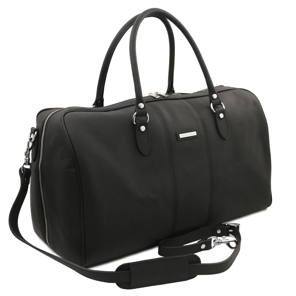 lisbona-travel-leather-duffle-bag-large-size-tl142557 - Musta - kuva 2