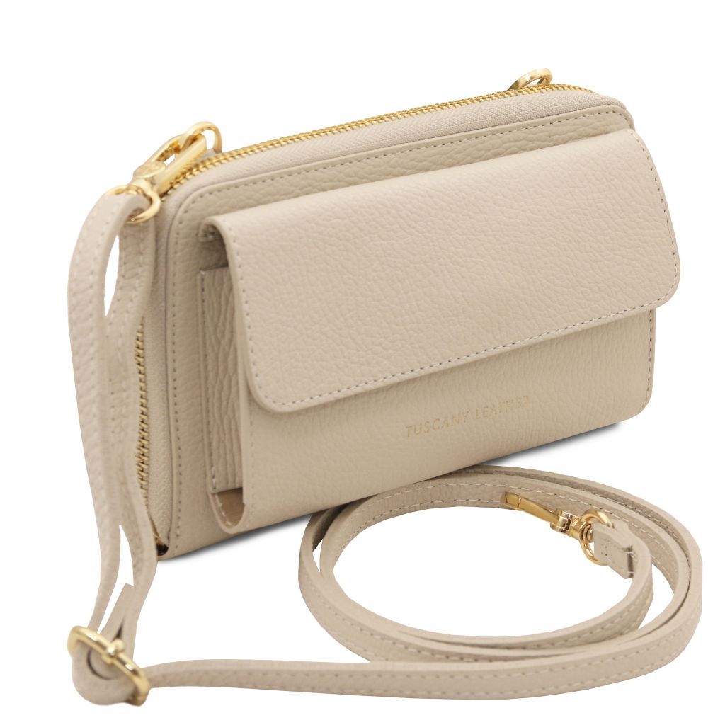 urania-leather-wallet-phone-holder-with-strap-tl142433 - Beige - kuva 2