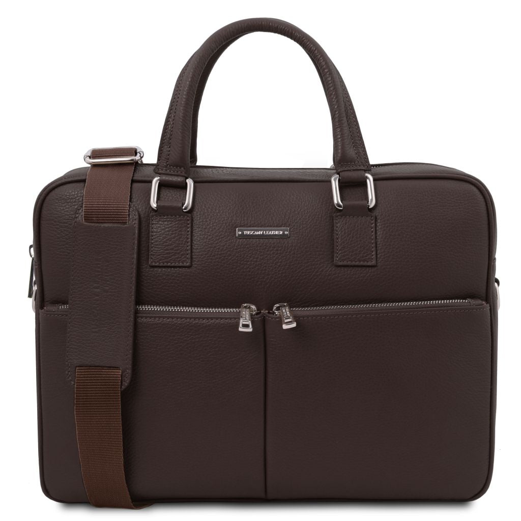 treviso-leather-laptop-briefcase-tl142546 - Tummanruskea