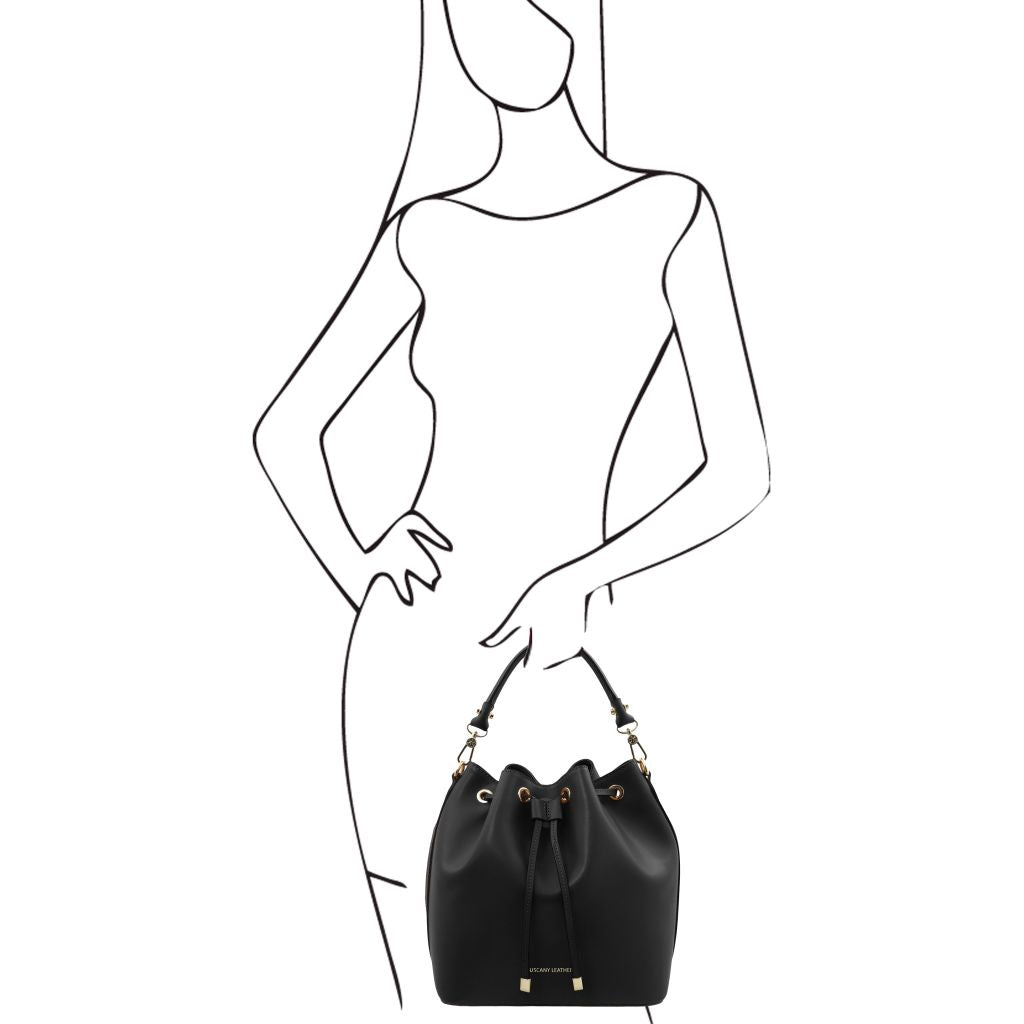 vittoria-leather-bucket-bag-tl141531 - Musta - kuva 6