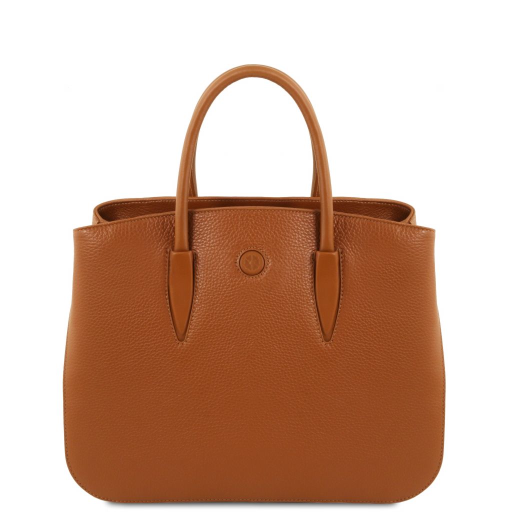 camelia-leather-handbag-tl141728 - Konjakki