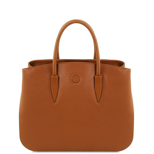 camelia-leather-handbag-tl141728 - Konjakki