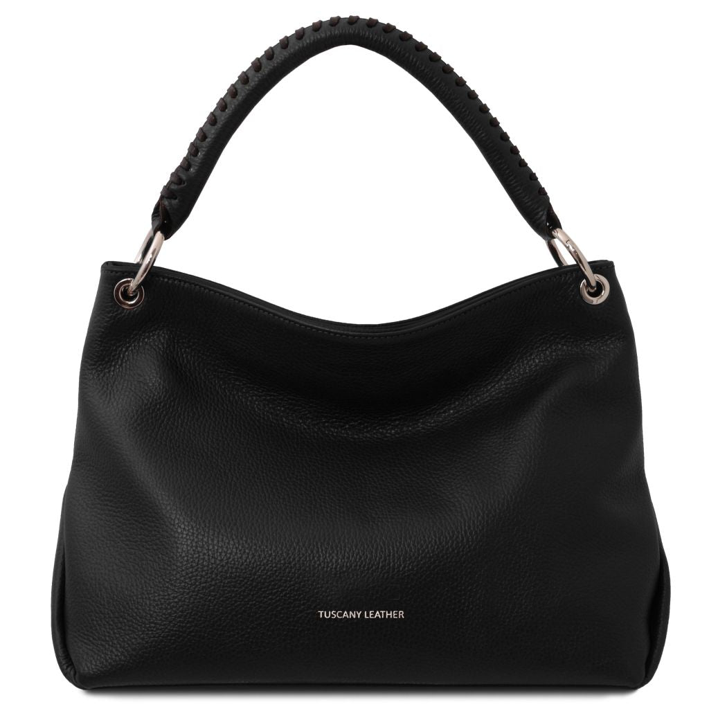 tl-bag-soft-leather-shoulder-bag-tl142087 - Musta