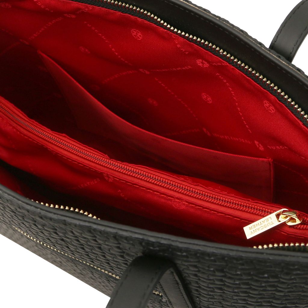 dedalo-woven-printed-leather-shopping-bag-tl142578 - Musta - kuva 6