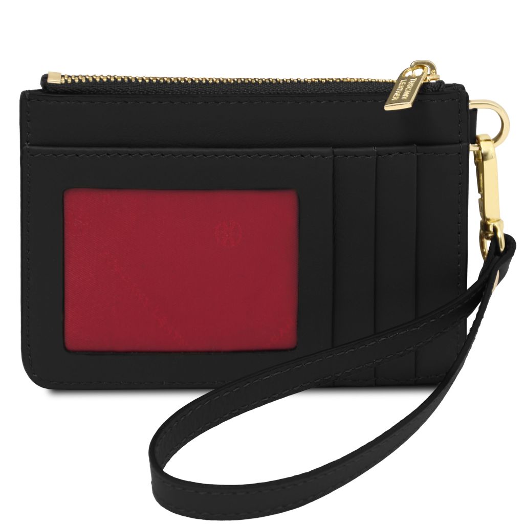 leather-card-holder-with-handle-tl142544 - Musta