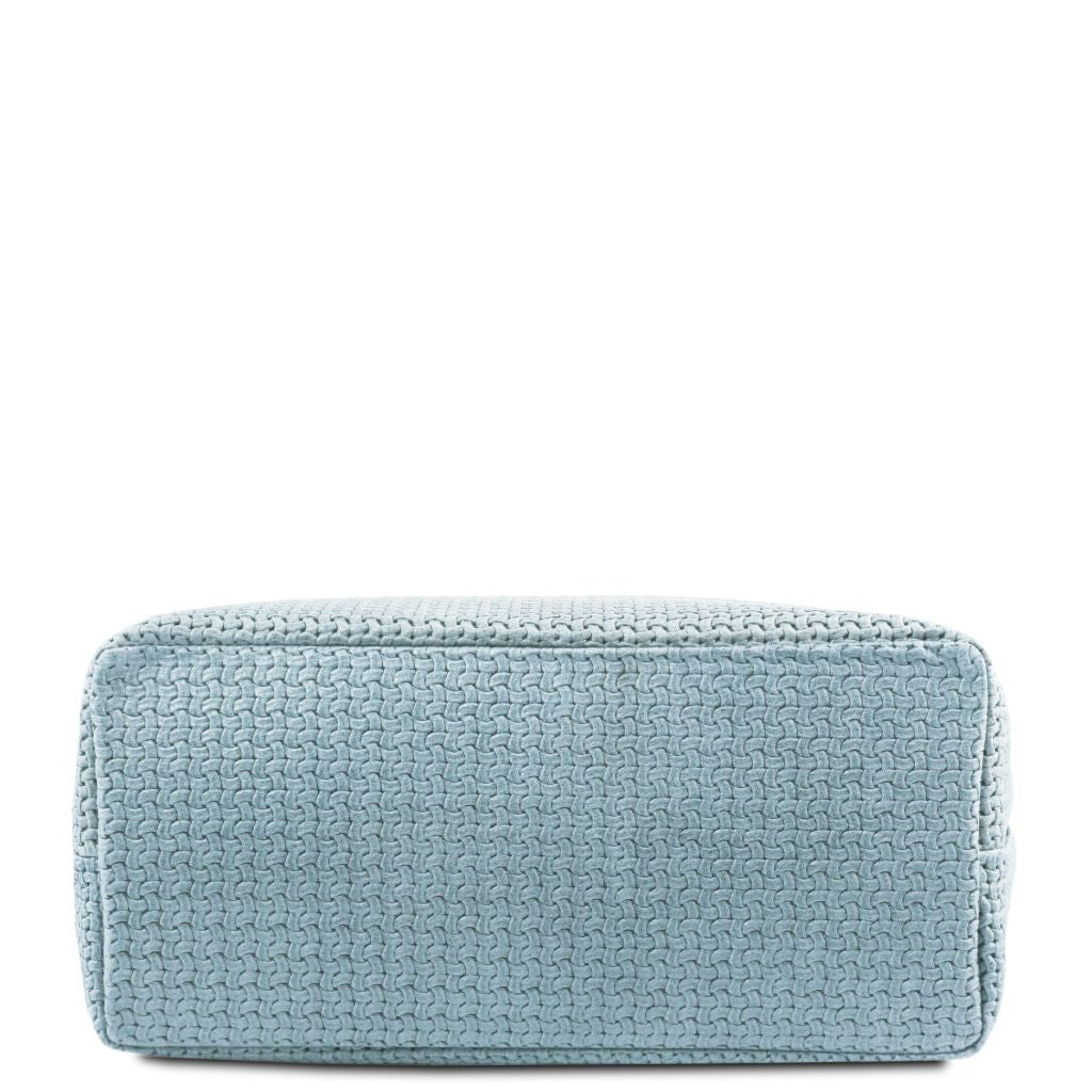 tl-keyluck-woven-printed-leather-shopping-bag-tl141573 - Vaaleansininen - kuva 3