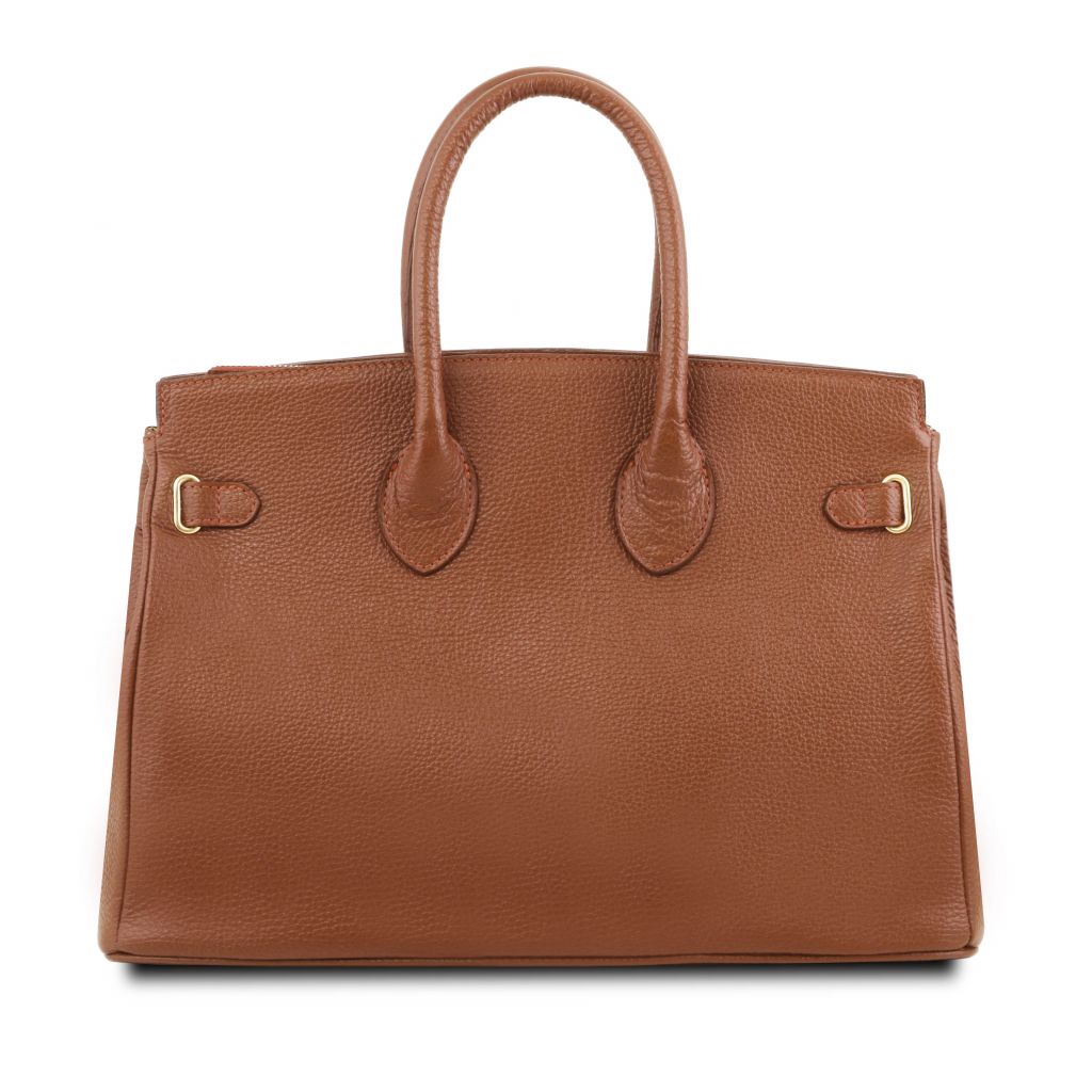 tl-bag-leather-handbag-with-golden-hardware-tl141529 - Konjakki - kuva 3