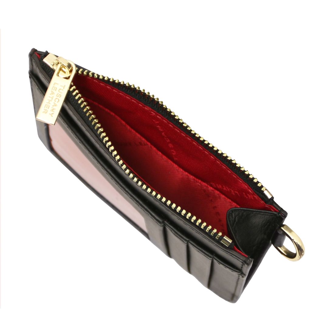 leather-card-holder-with-handle-tl142544 - Musta - kuva 5